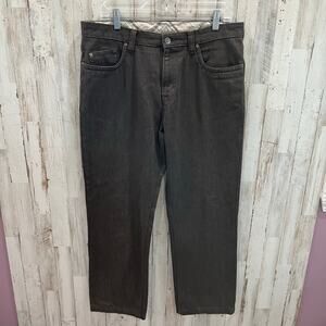 KENNETH COLE Mens Flat Front CASUAL PANTS Jean Cut 34x29 (28”) Brown Jeans